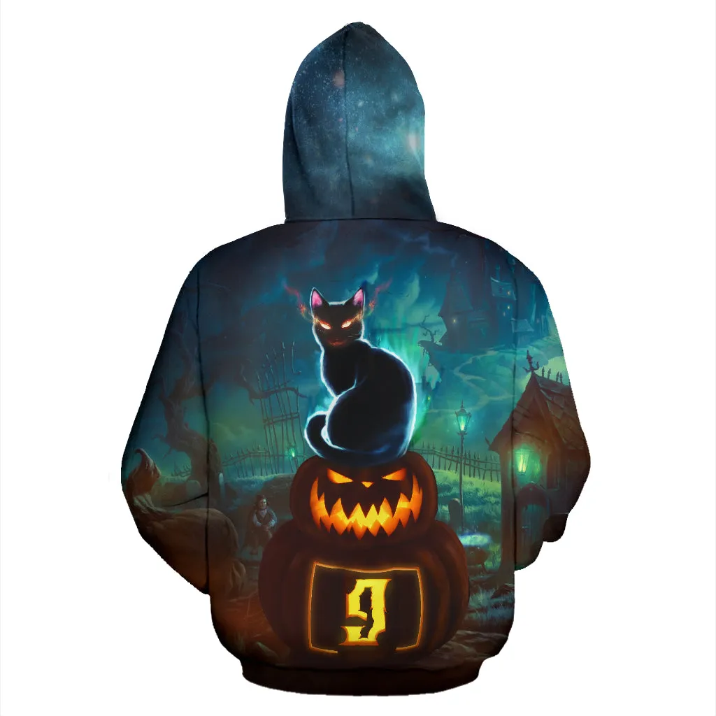 Halloween Black Cat Hoodie