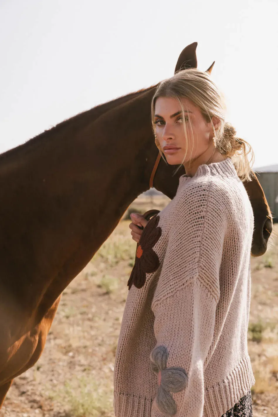 Hartley Floral Sweater in Mocha