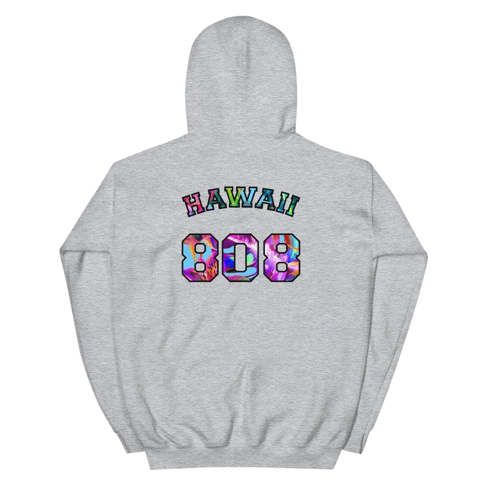 Hawaii 808 - Floral Jersey with Black Border (front/back) *ADULT HOODIE*
