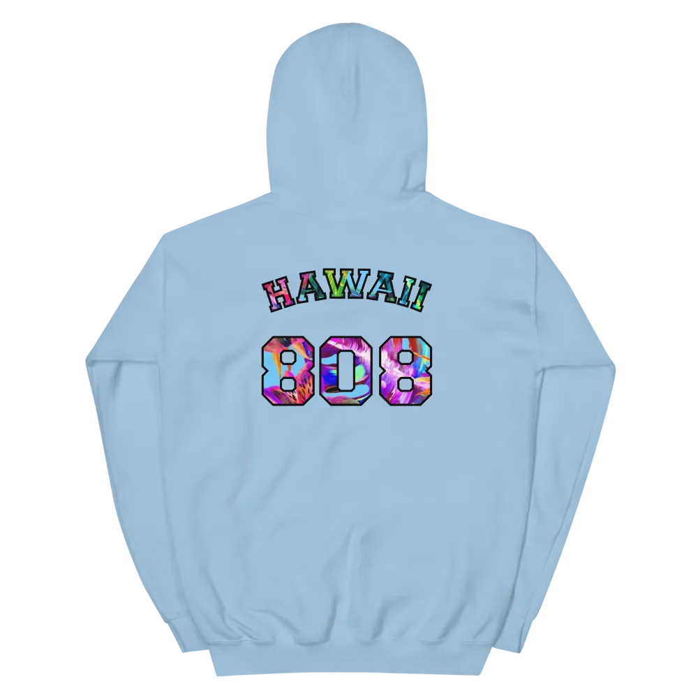 Hawaii 808 - Floral Jersey with Black Border (front/back) *ADULT HOODIE*