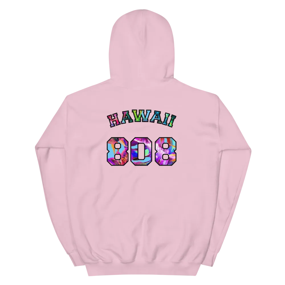 Hawaii 808 - Floral Jersey with Black Border (front/back) *ADULT HOODIE*