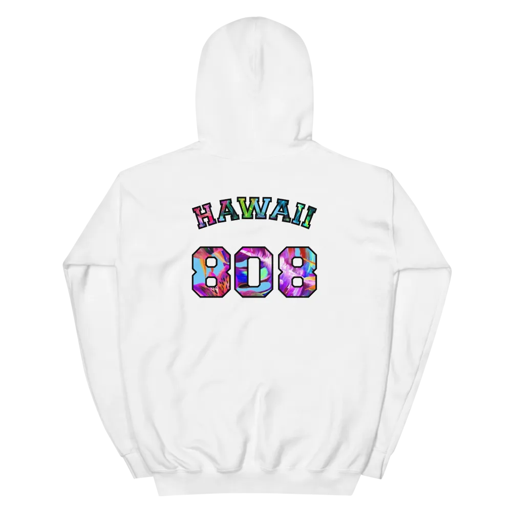 Hawaii 808 - Floral Jersey with Black Border (front/back) *ADULT HOODIE*