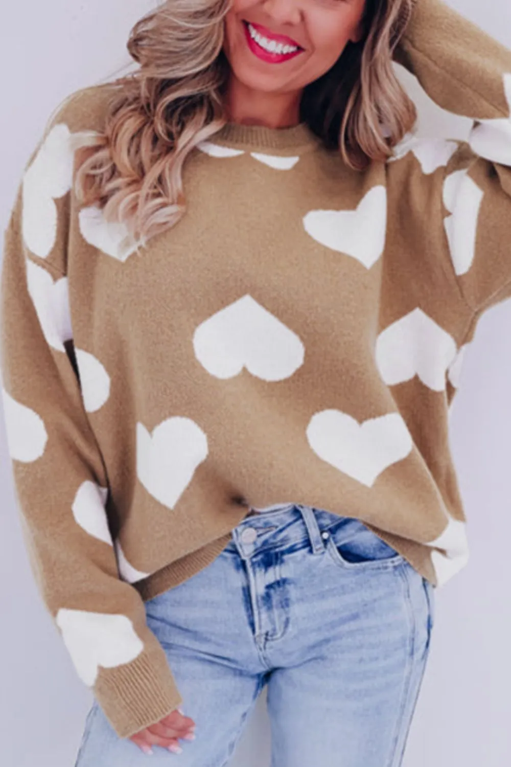 Heart Round Neck Sweater