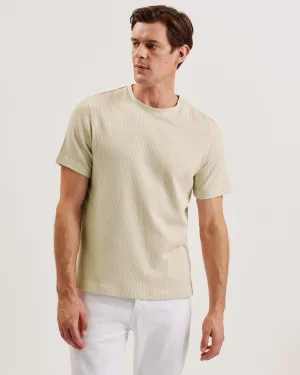 Heynes Short Sleeve Regular Fit Textured T-Shirt Beige