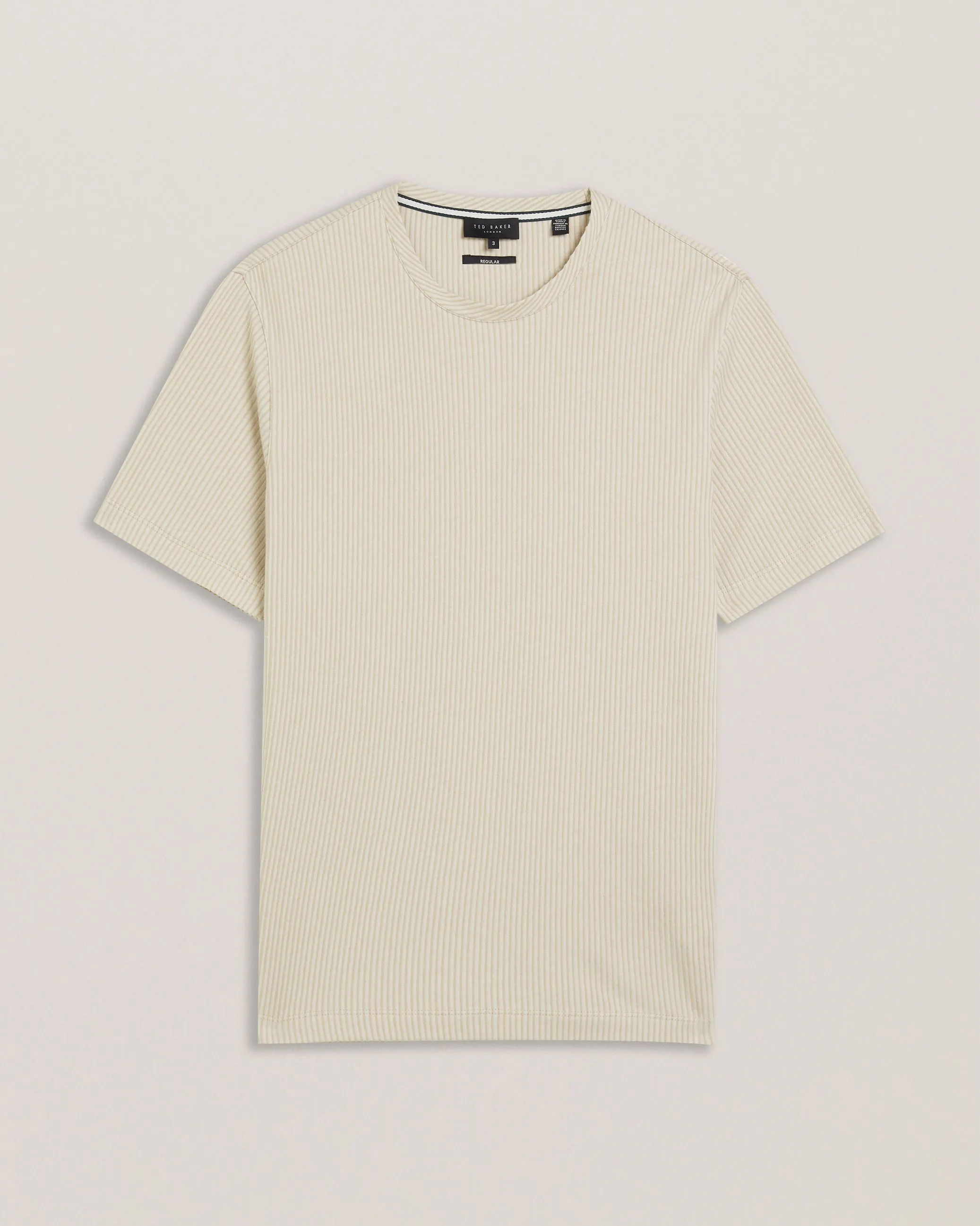 Heynes Short Sleeve Regular Fit Textured T-Shirt Beige