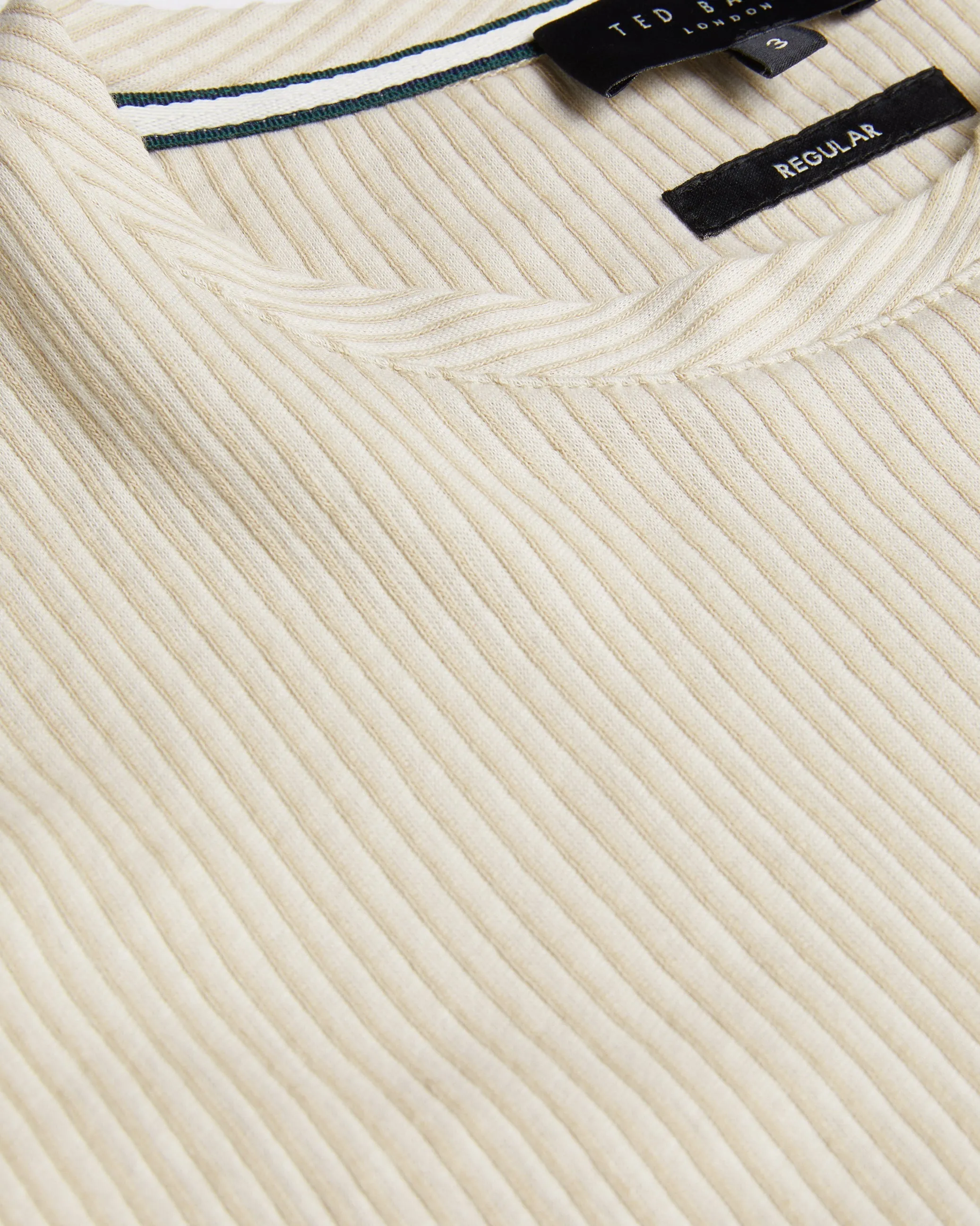 Heynes Short Sleeve Regular Fit Textured T-Shirt Beige