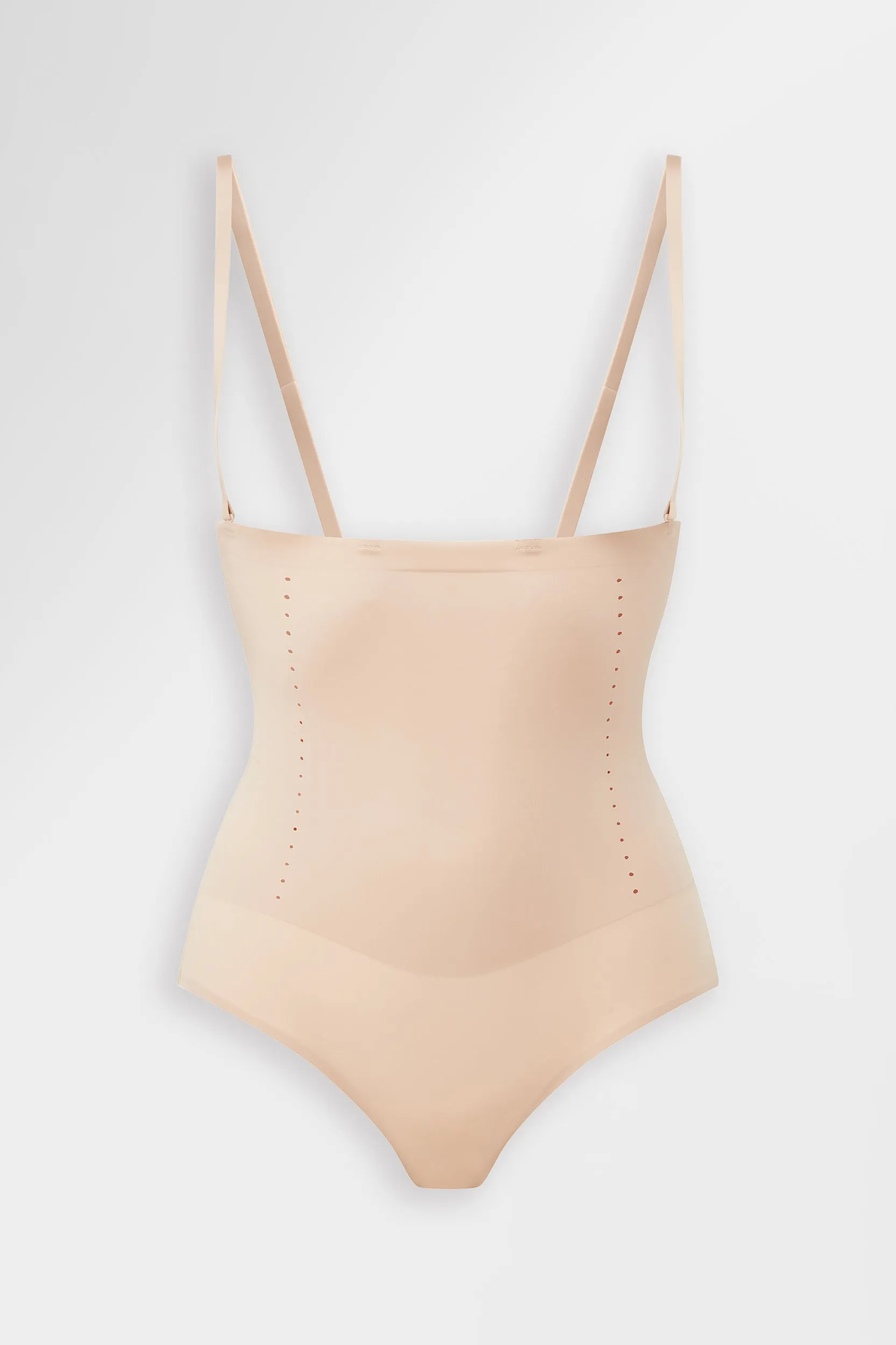 High-Waisted Perforated Shaping Briefs Almond