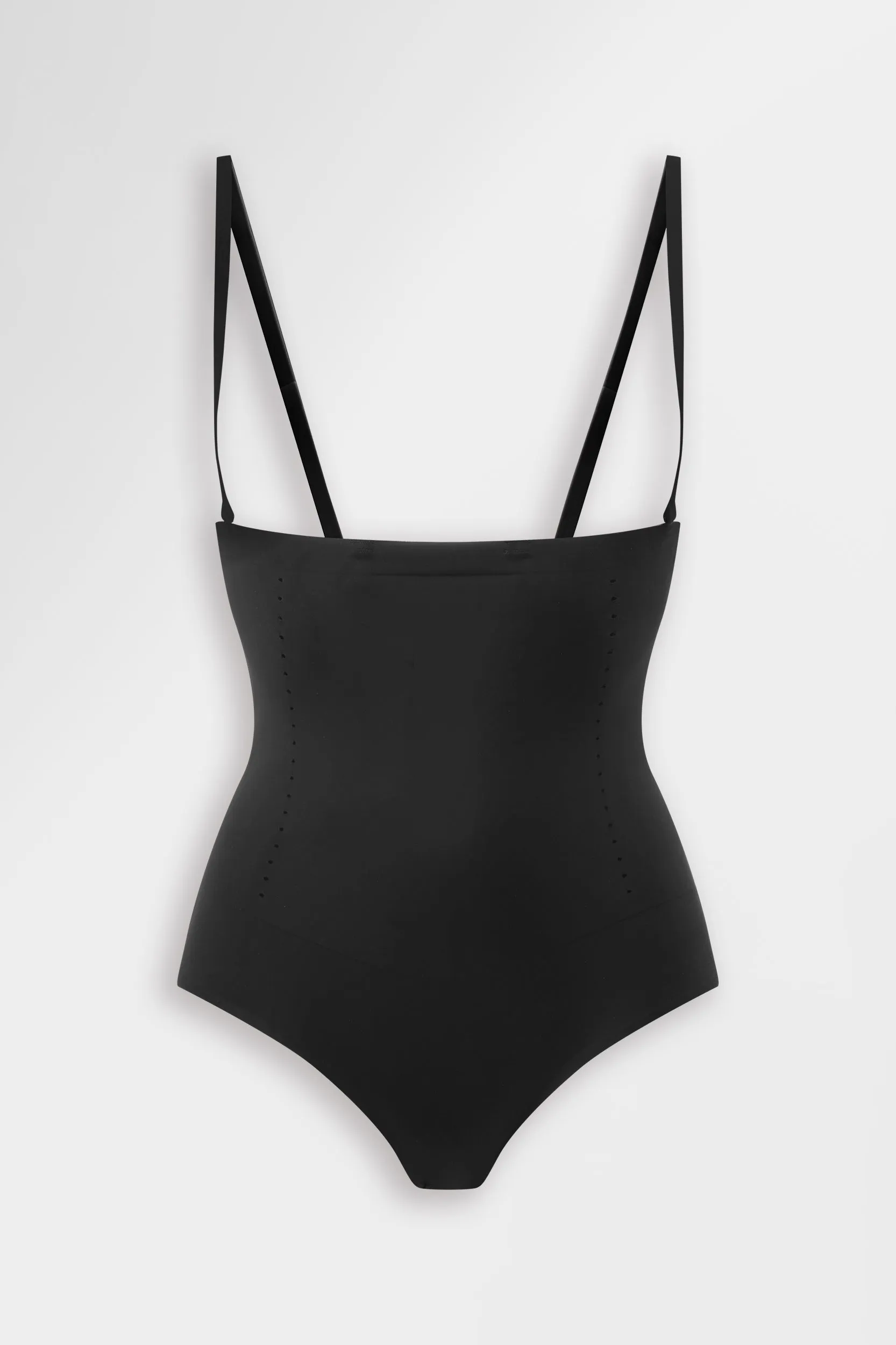 High-Waisted Perforated Shaping Briefs Black
