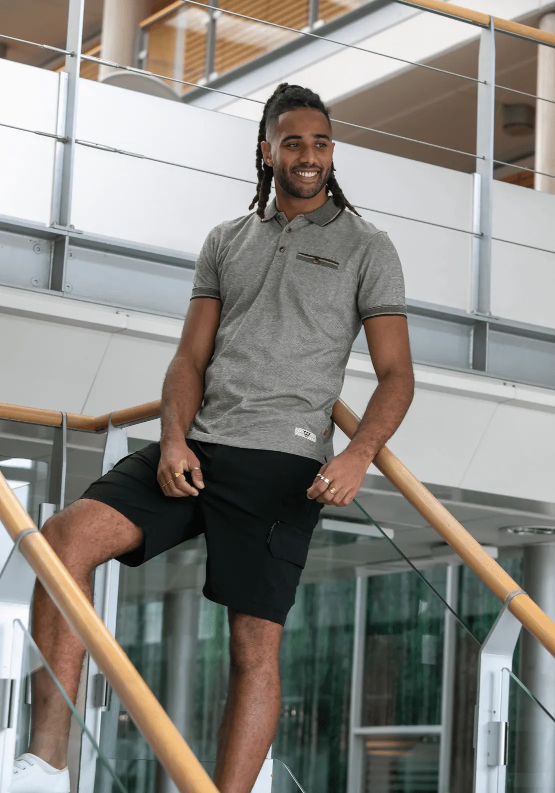 Holyhead-Textured Polo - Grey