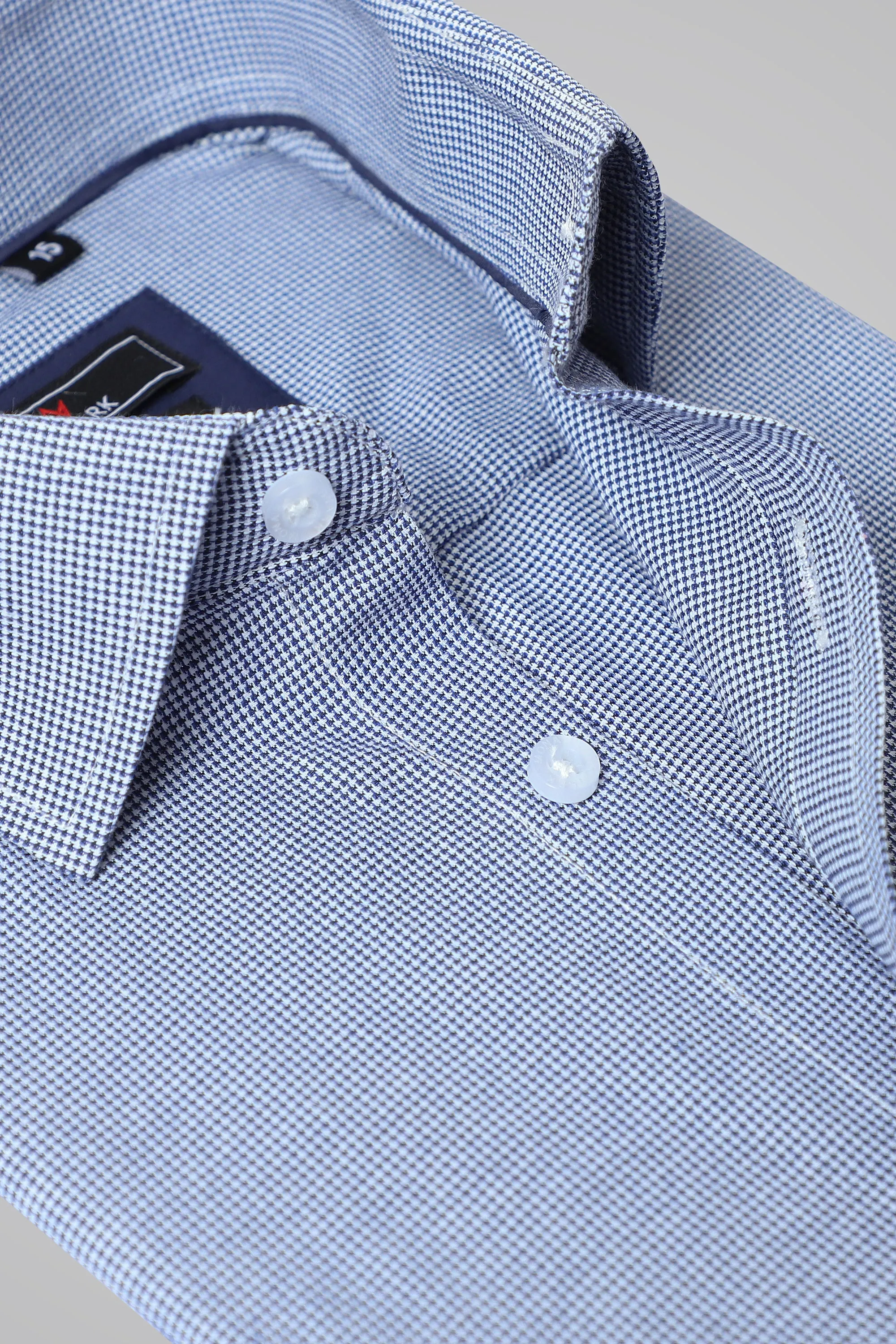 HOUNDSTOOTH TEX. FORMAL SHIRT