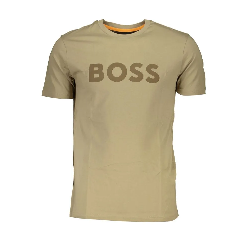 Hugo Boss Brown Cotton Men T-Shirt