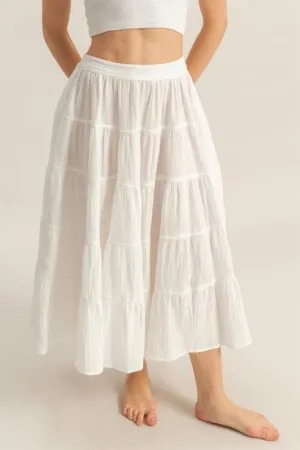 HYFVE Double Gauze Tiered Midi Skirt with Pockets