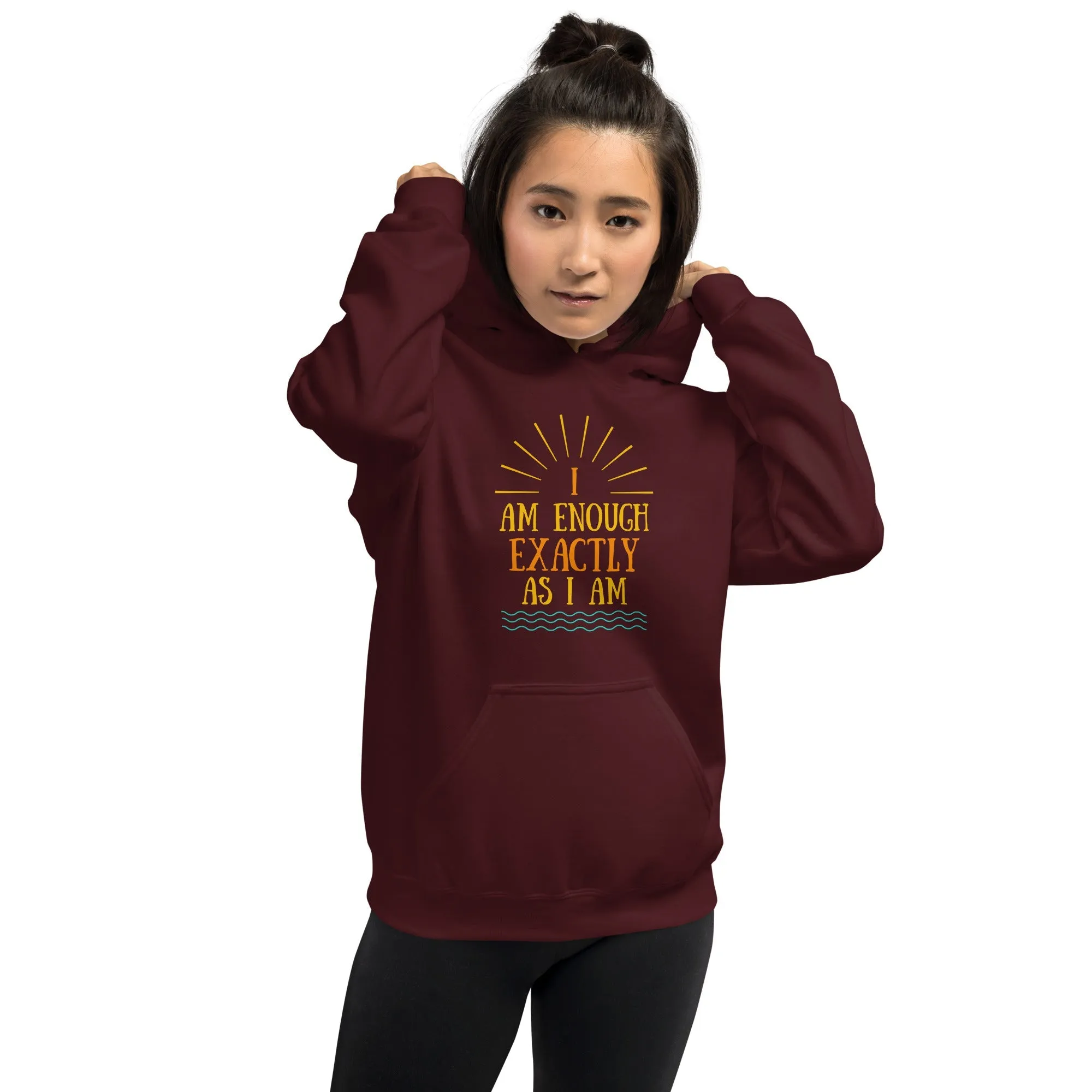 I AM ENOUGH EXACTLY AS I AM Vintage Mental Health Hoodie for Women