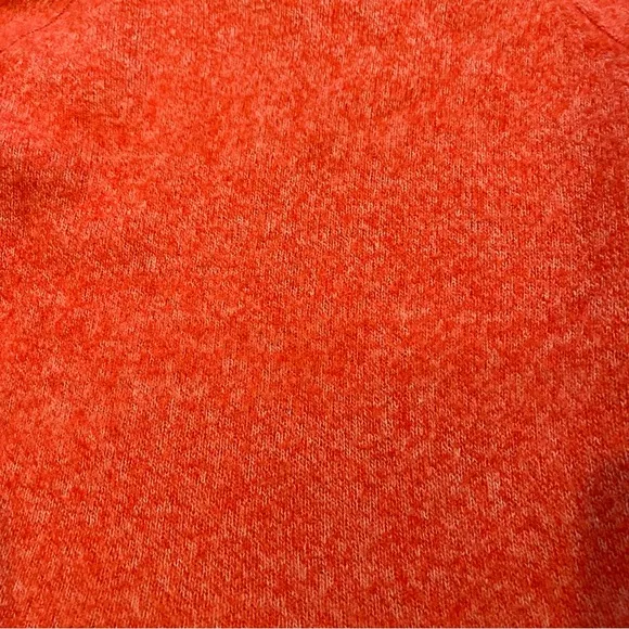 J. Crew Sweater Brushed 100% Lambswool Marled Red Cropped Side Buttons, Sz S