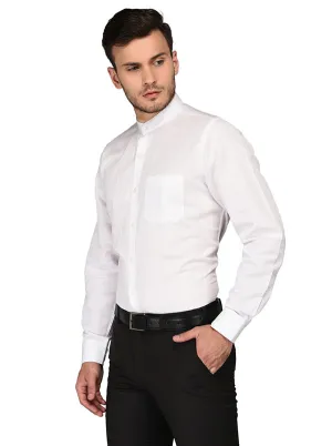 JadeBlue White Self Textured Regular Fit Formal Shirt