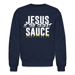Jesus Is The Secret Sauce Crewneck Sweatshirt (Navy Blue)