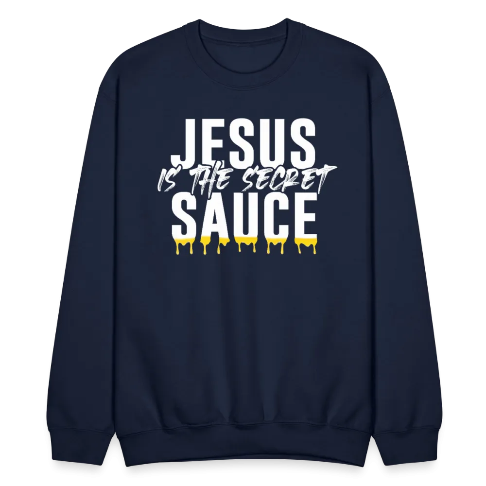 Jesus Is The Secret Sauce Crewneck Sweatshirt (Navy Blue)