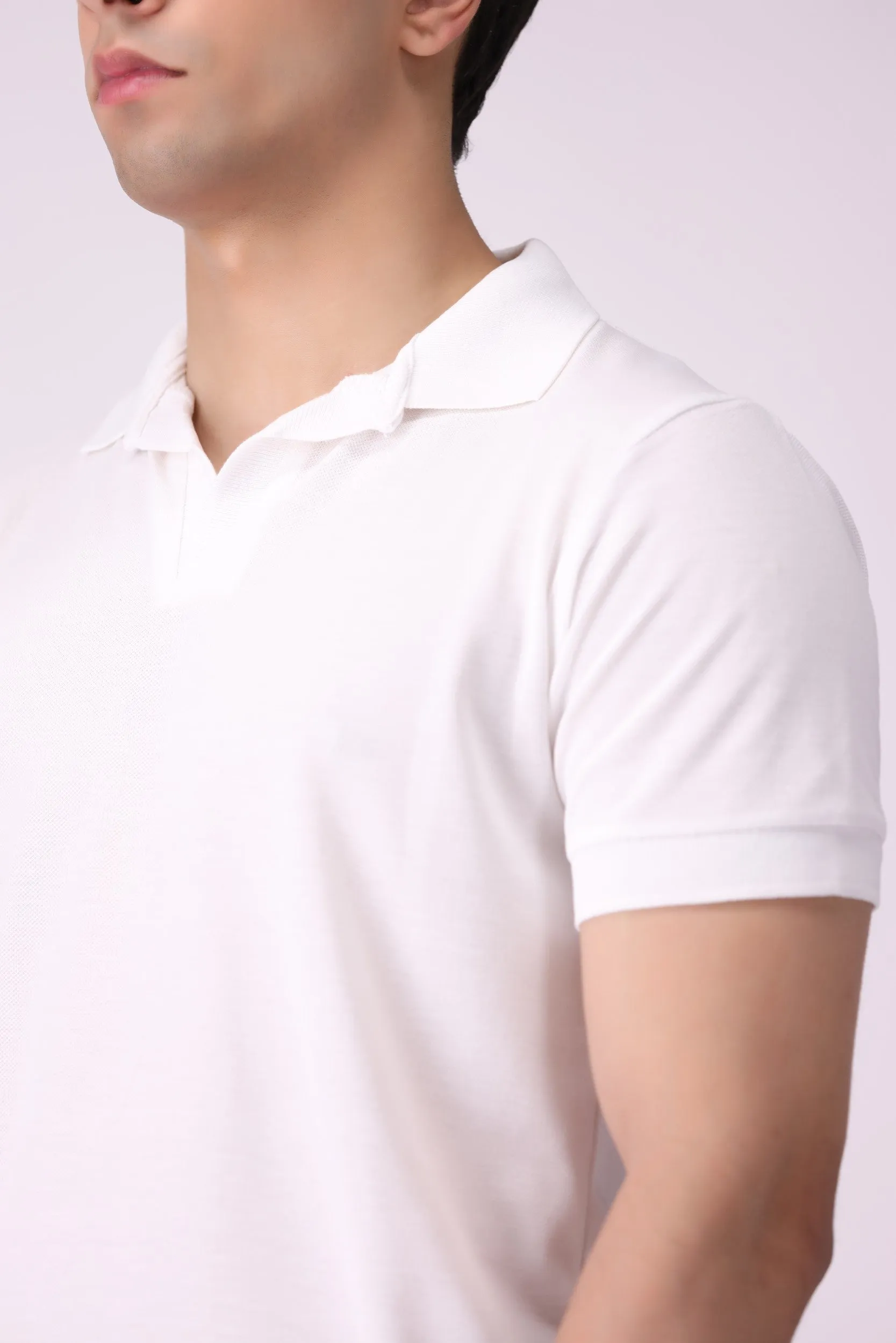 Jhonny Collar White Polo Shirt