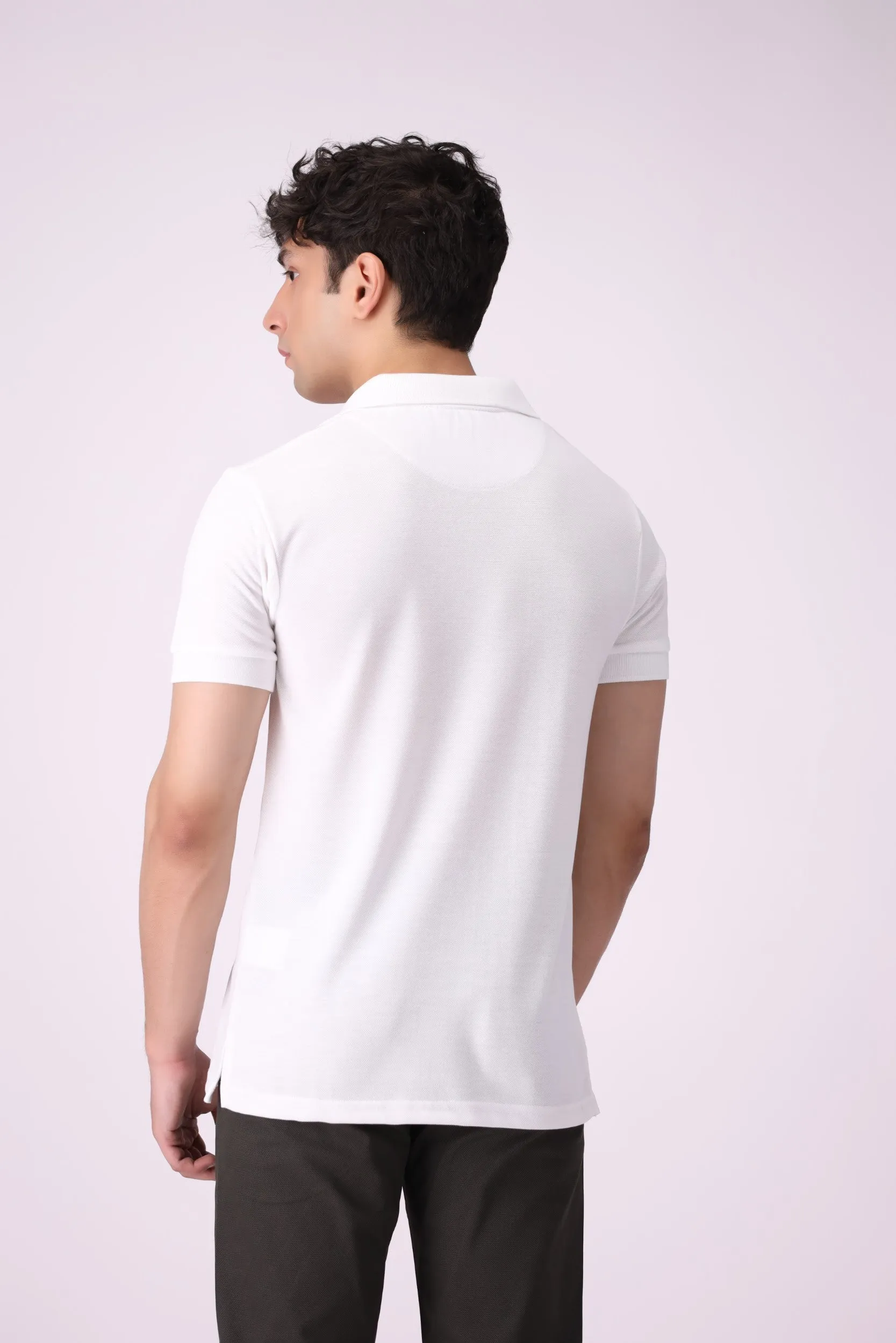 Jhonny Collar White Polo Shirt