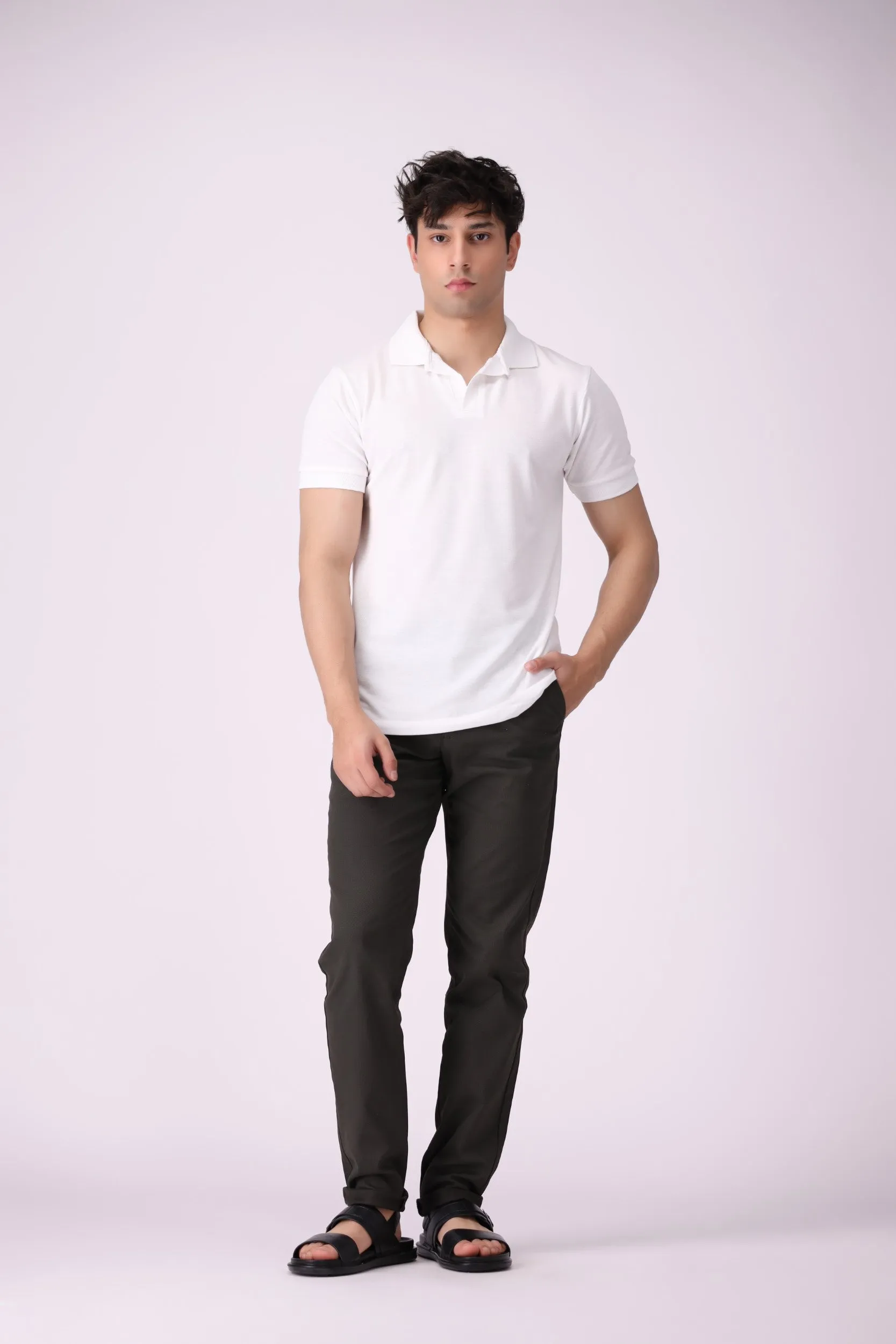 Jhonny Collar White Polo Shirt