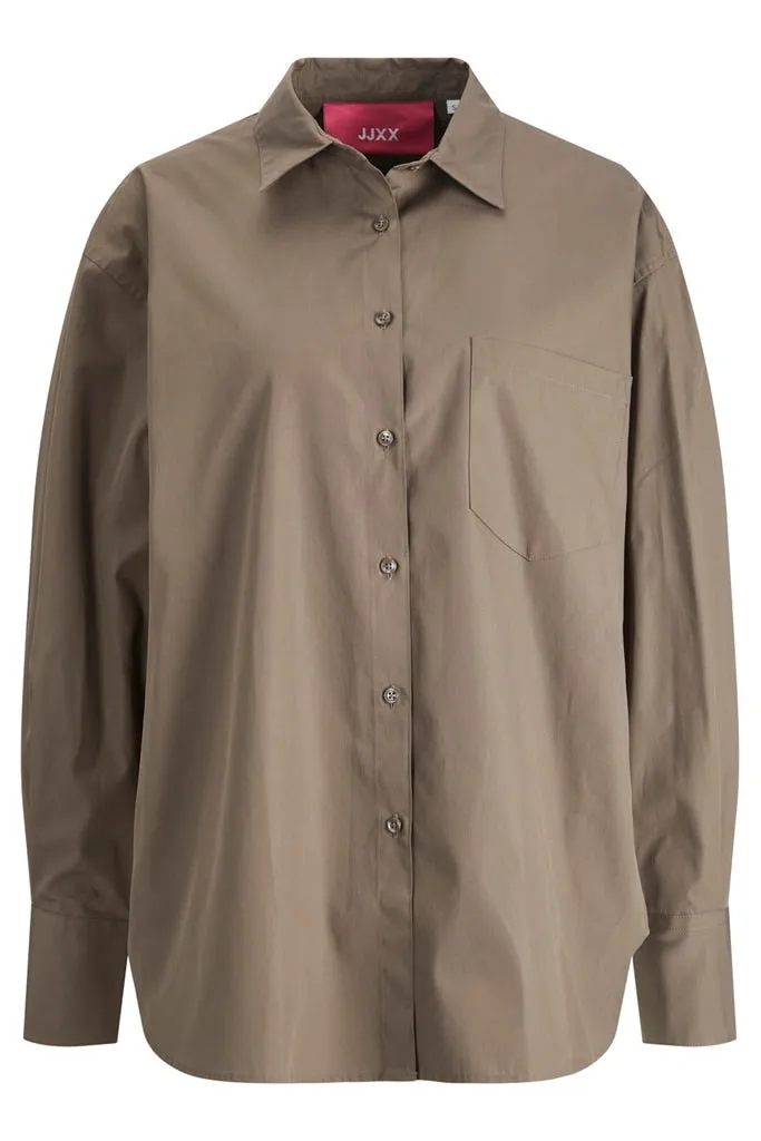 JXJamie Oversized Skjorte - Mørkebrun