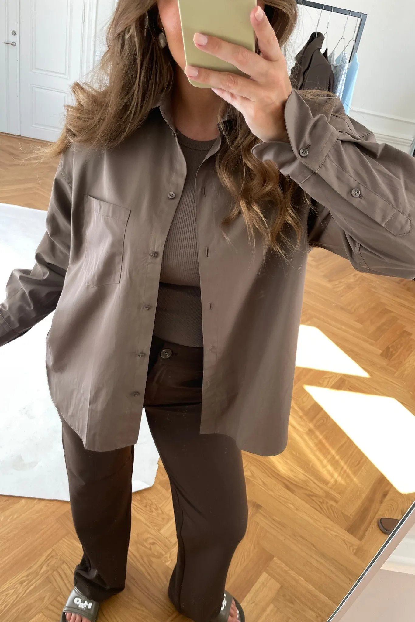 JXJamie Oversized Skjorte - Mørkebrun
