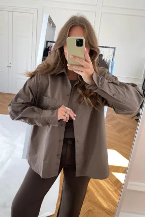 JXJamie Oversized Skjorte - Mørkebrun