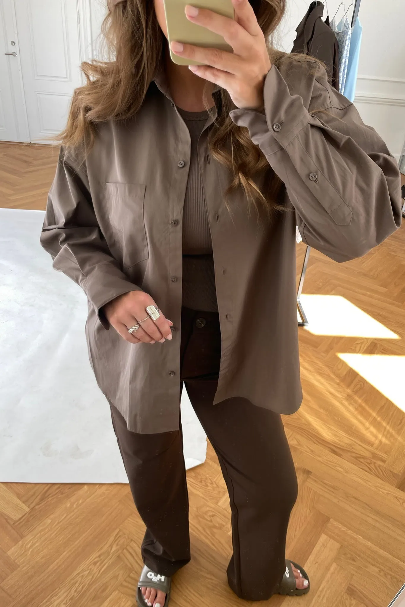 JXJamie Oversized Skjorte - Mørkebrun