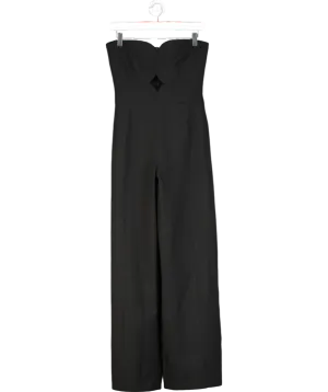 Karen Millen Black Stretch Bandeau Tailored Wide Leg Jumpsuit UK 8