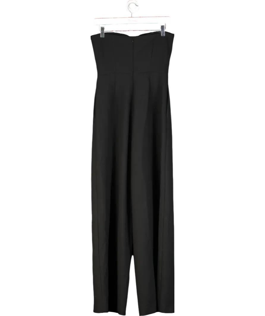 Karen Millen Black Stretch Bandeau Tailored Wide Leg Jumpsuit UK 8