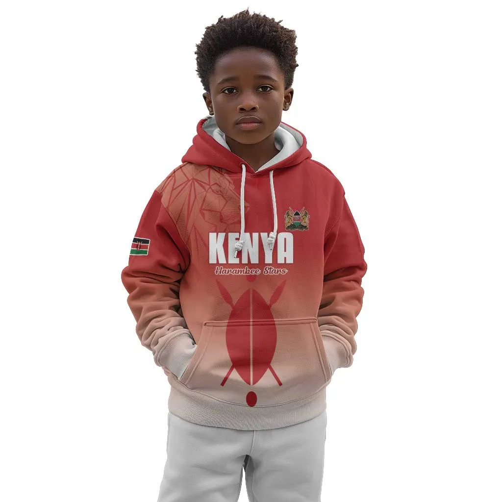 Kenya Football Custom Kid Hoodie Go Harambee Stars Go LT15