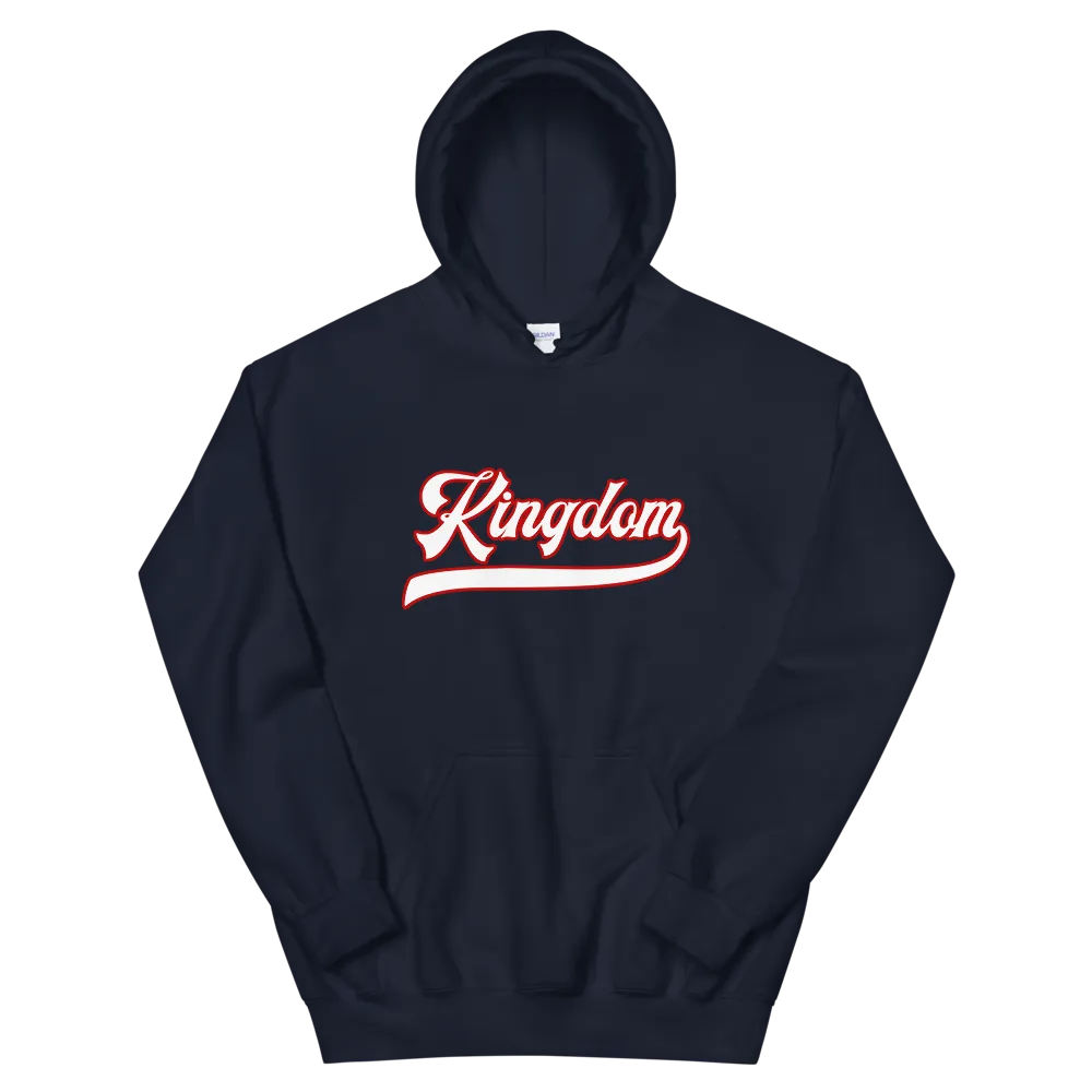 Kingdom Script ~ White with Red Border *ADULT HOODIE*