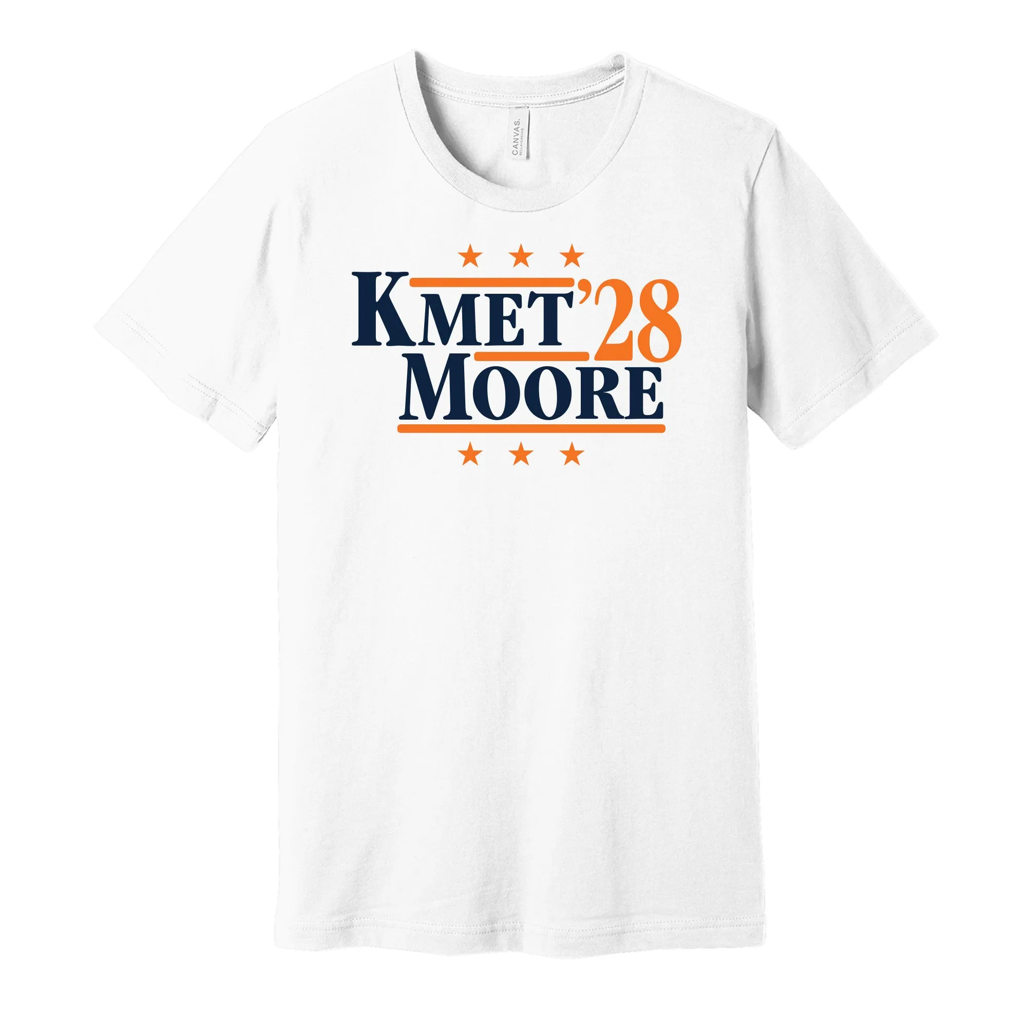 Kmet & Moore '28 - Chicago Football Legends Political Campaign Parody T-Shirt - Hyper Than Hype Shirts