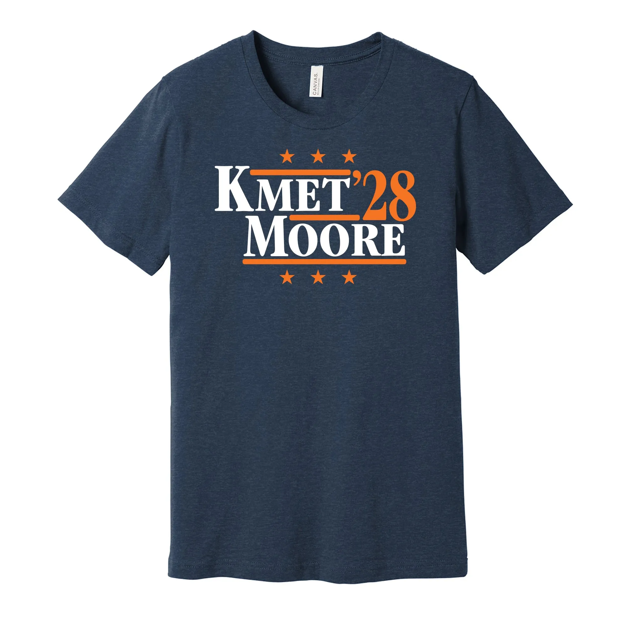 Kmet & Moore '28 - Chicago Football Legends Political Campaign Parody T-Shirt - Hyper Than Hype Shirts