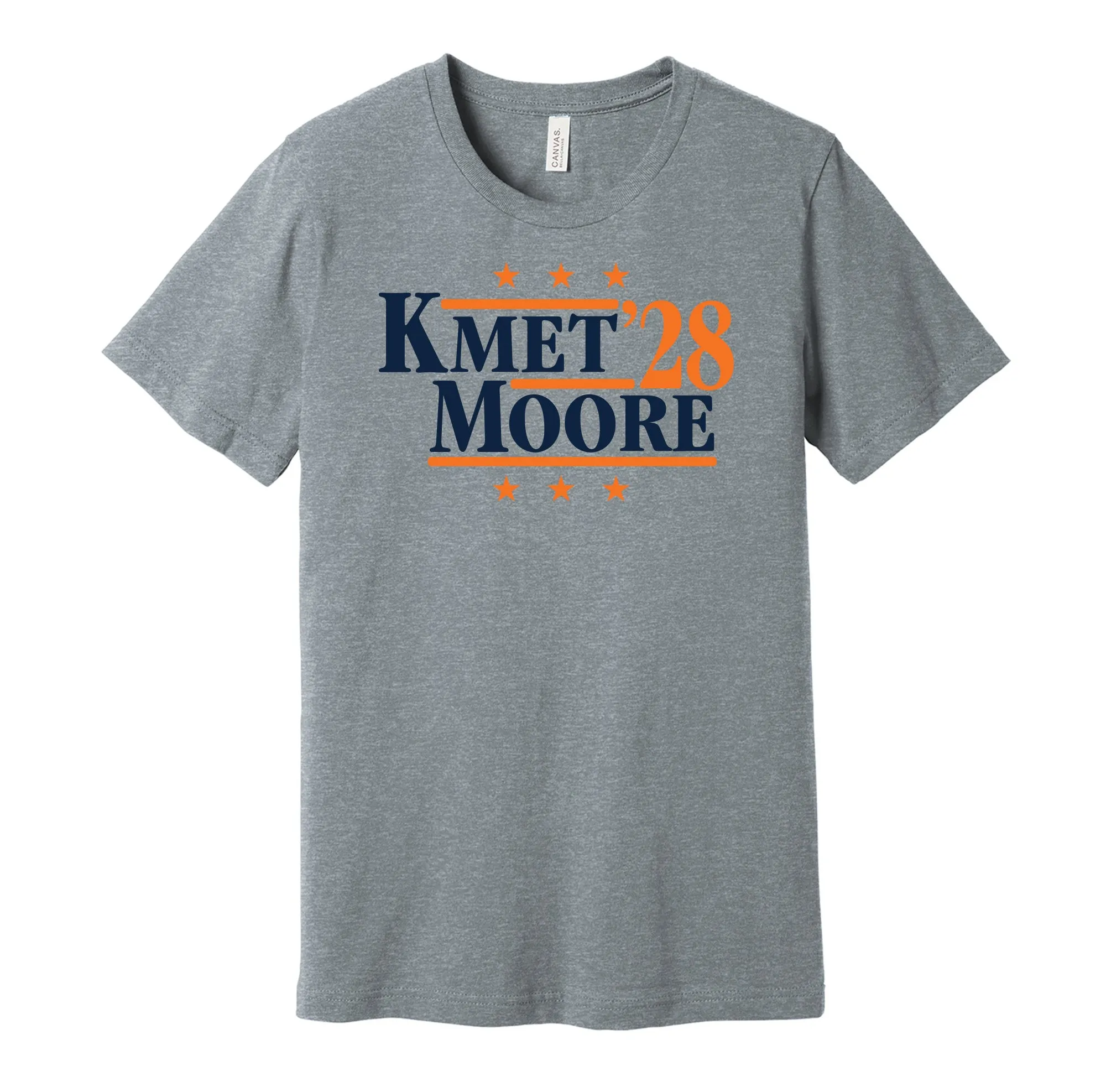 Kmet & Moore '28 - Chicago Football Legends Political Campaign Parody T-Shirt - Hyper Than Hype Shirts