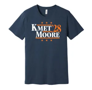 Kmet & Moore '28 - Chicago Football Legends Political Campaign Parody T-Shirt - Hyper Than Hype Shirts