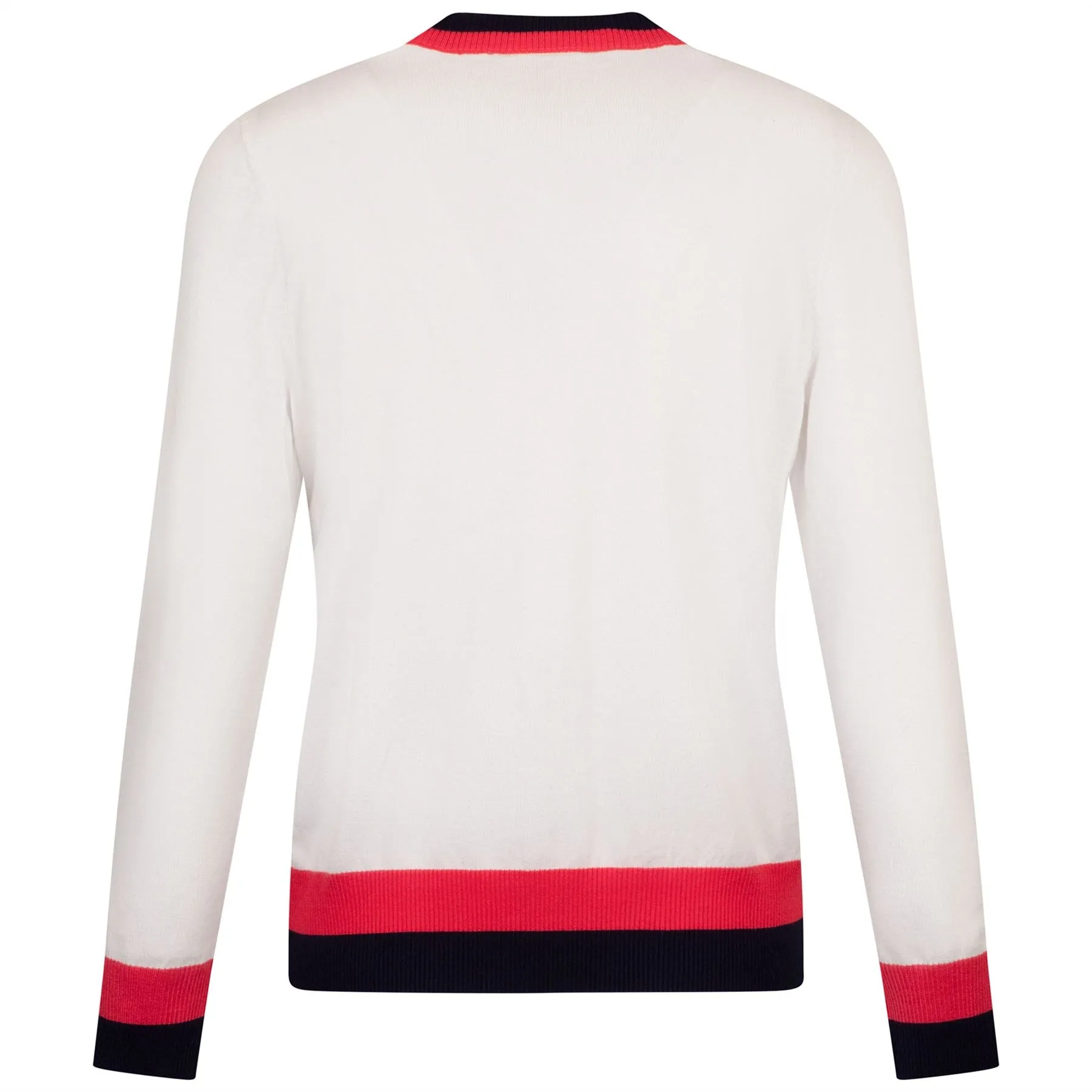 Knit Cardigan White/Navy/Red