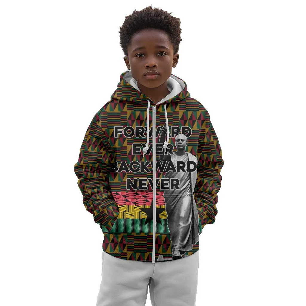 Kwame Nkrumah Ghana Kid Hoodie Kente Pattern African TS04