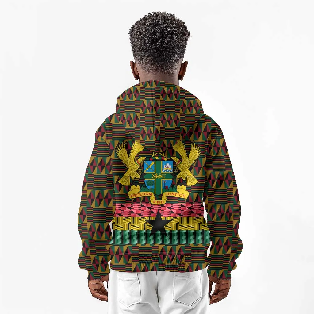 Kwame Nkrumah Ghana Kid Hoodie Kente Pattern African TS04