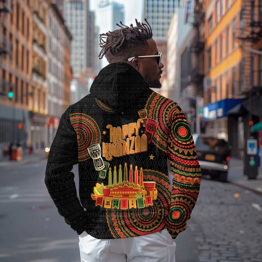 Kwanzaa Kinara Candles Hoodie African Tribal Pattern LT05