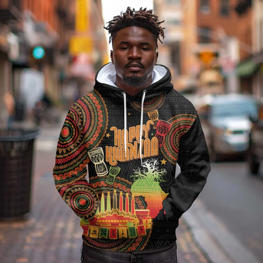 Kwanzaa Kinara Candles Hoodie African Tribal Pattern LT05