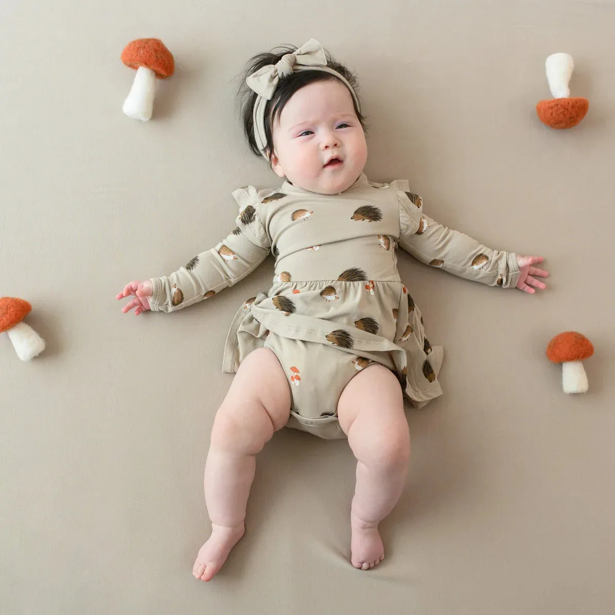 Kyte Baby Long Sleeve Twirl Bodysuit Dress - Prickle