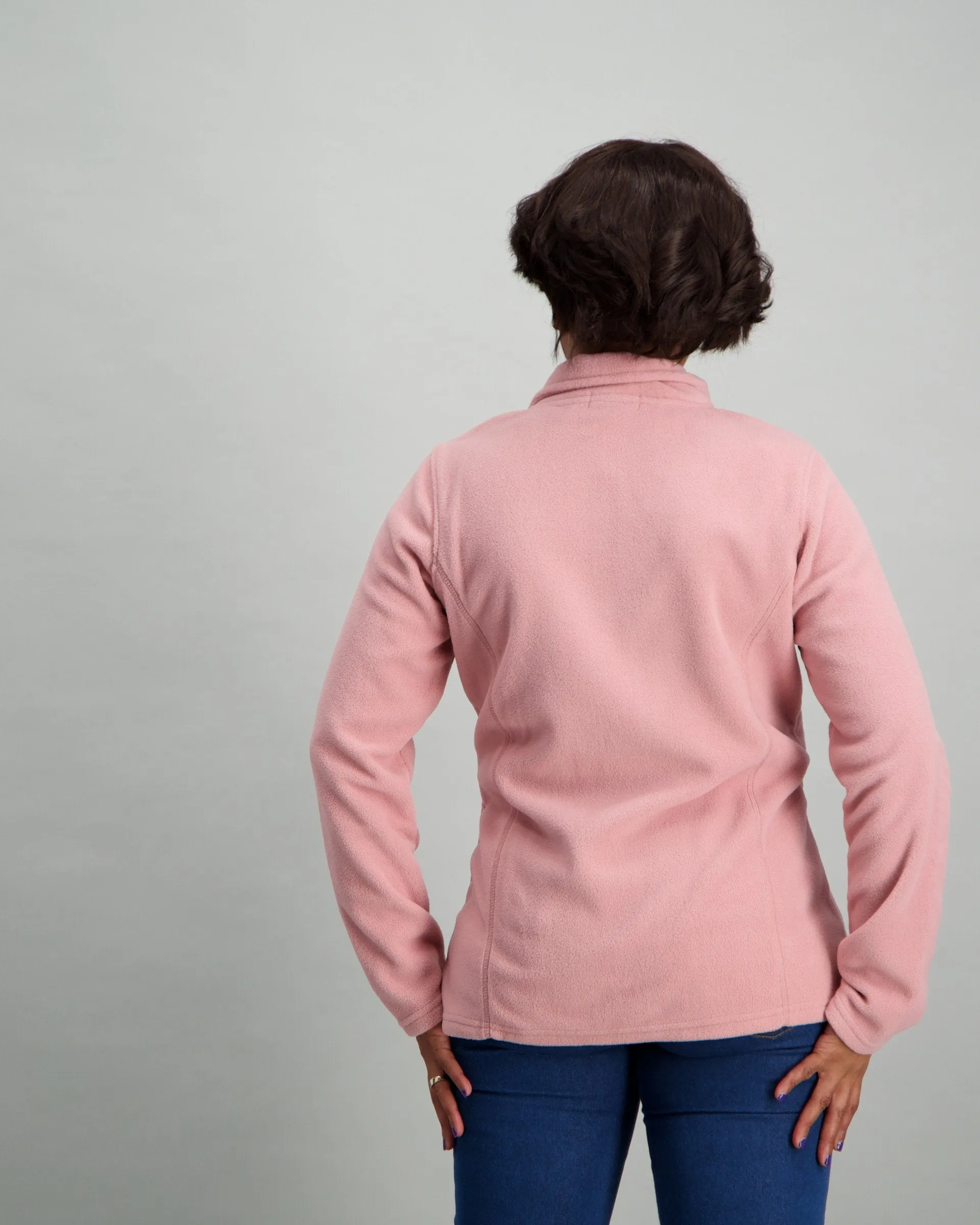 Ladies Basic Polar Fleece Jacket - Dusty Pink