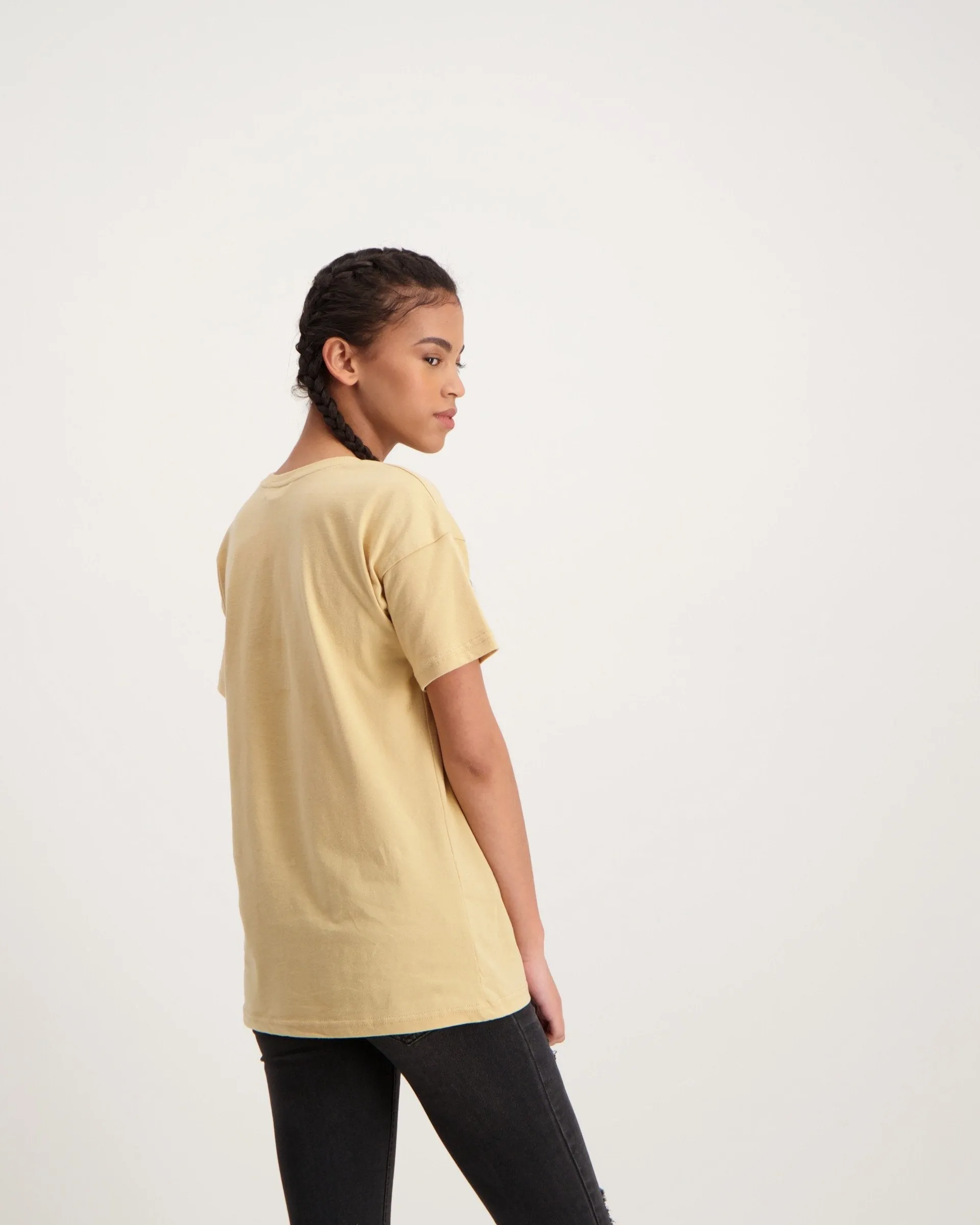 Ladies Oversized Dragon T-Shirt - Biege