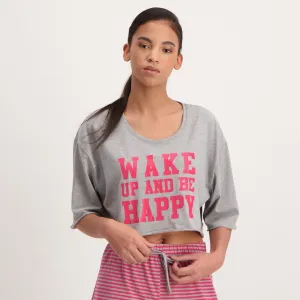 Ladies Wake-Up Boxy Sleep Top - Grey