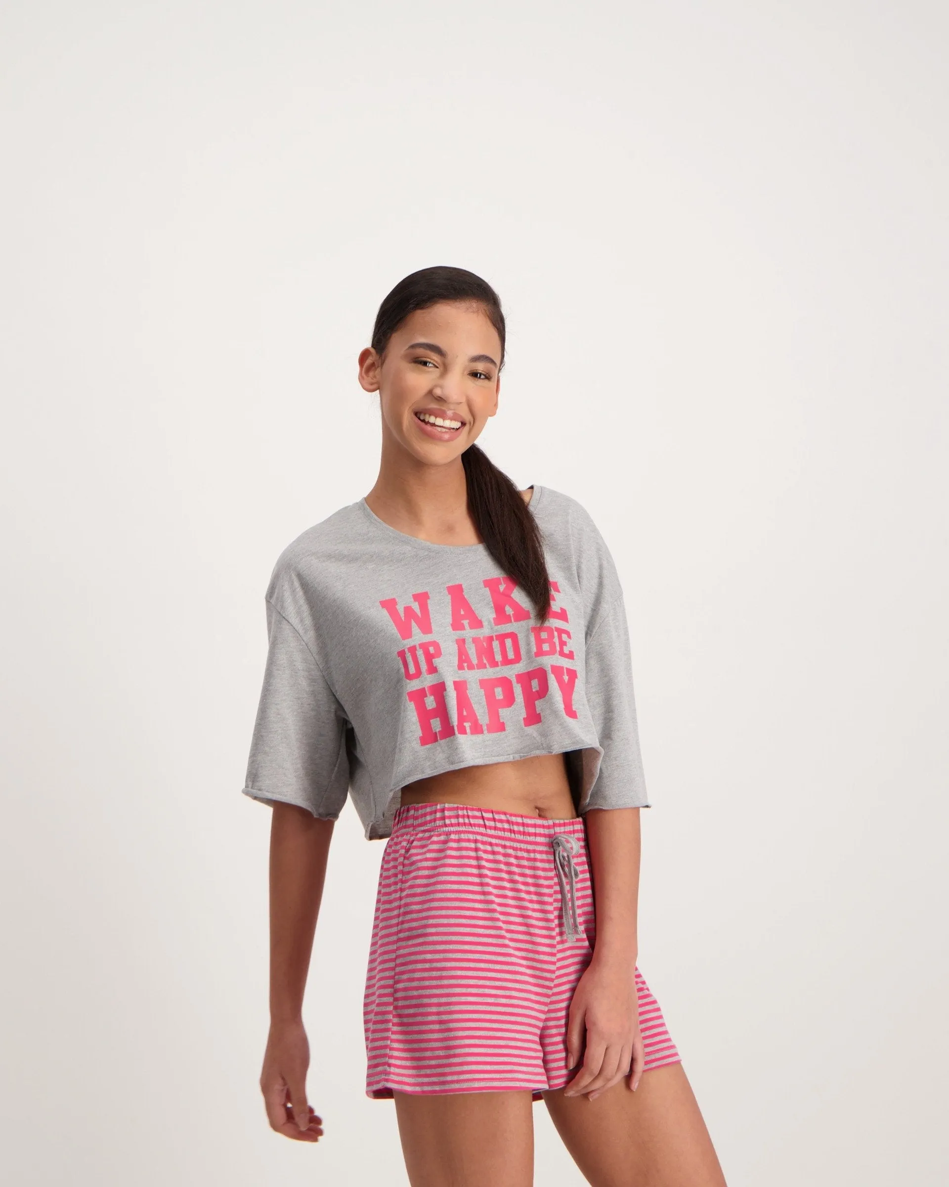 Ladies Wake-Up Boxy Sleep Top - Grey