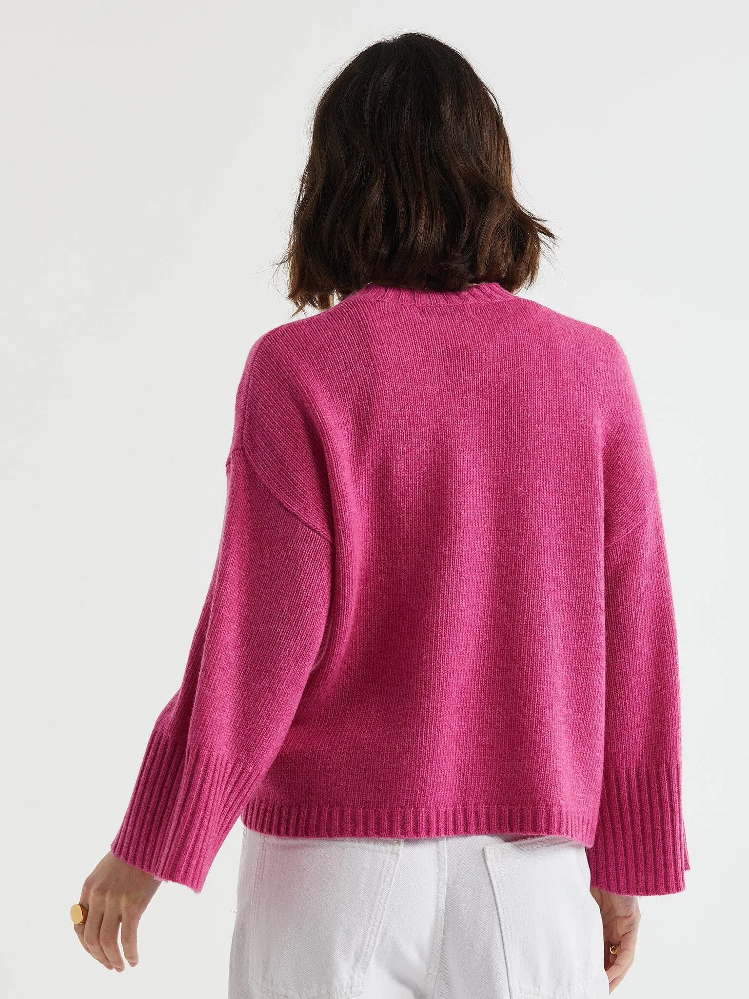 LD & Co Wide Sleeve Crew Jumper - Grape