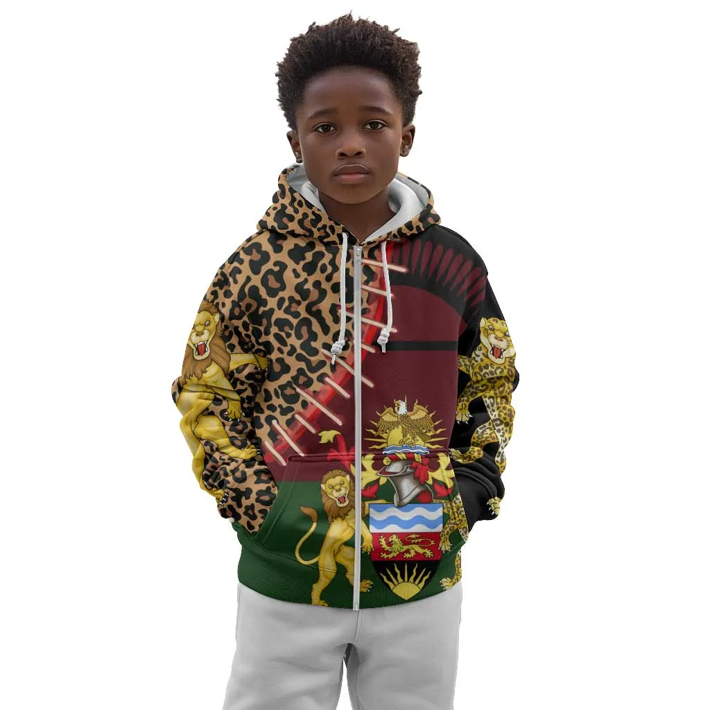 Leopard and Lion Malawi Kid Hoodie Unity and Freedom TS04