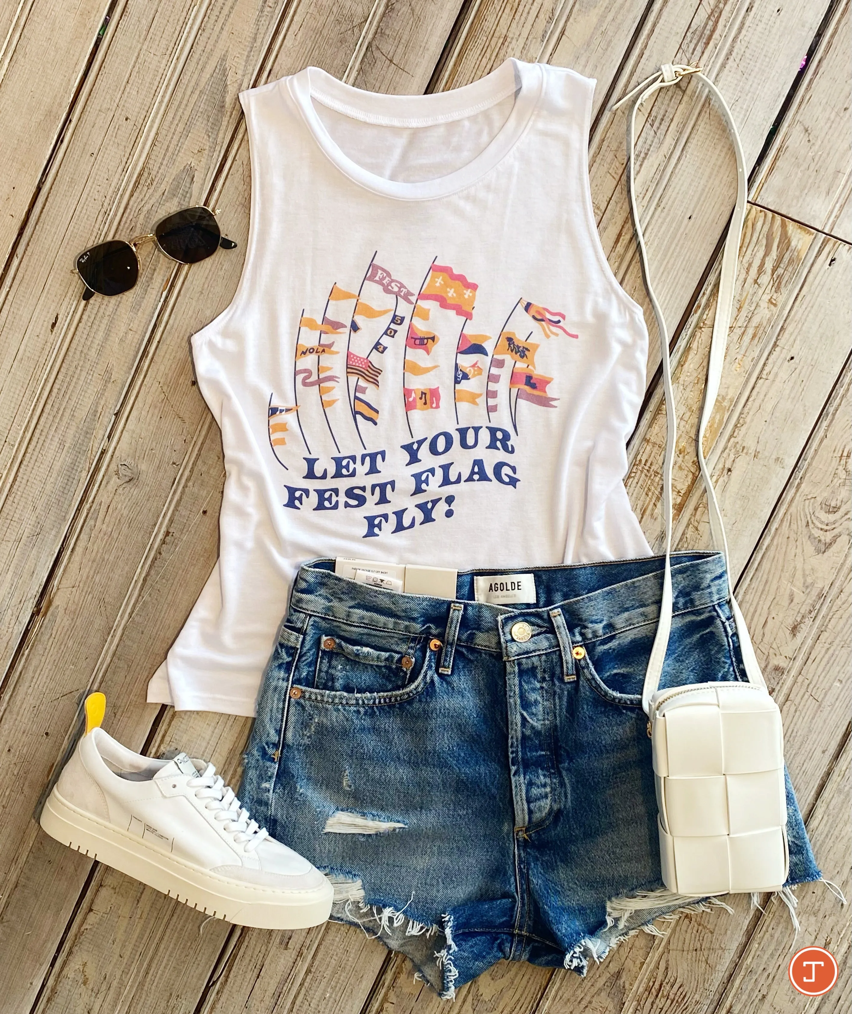 Let Your Fest Flag Fly Tank-white