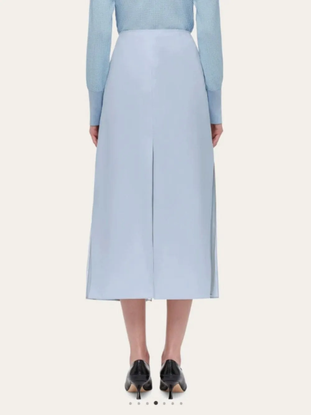 Light Blue Layered Midi Skirt